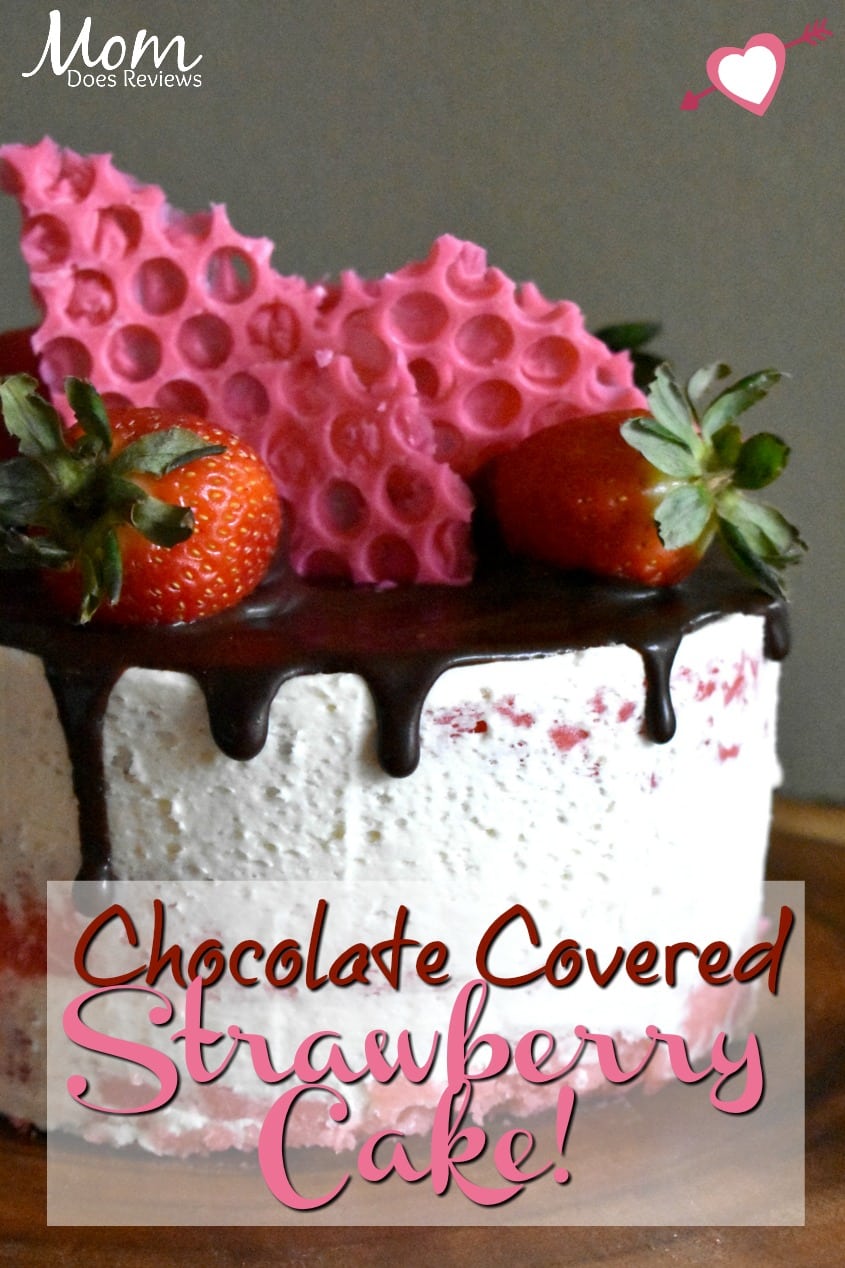 Make a Beautiful Chocolate Covered Strawberry Cake! #VDaySweets