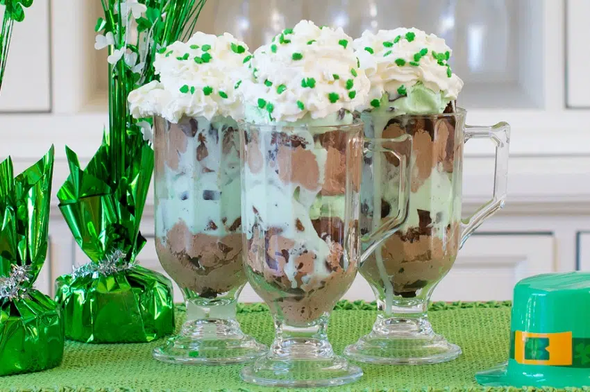 Chocolate Mint Shamrock Parfait