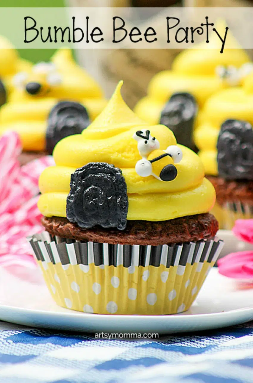 Cute Bumble Bee Birthday Cupcakes