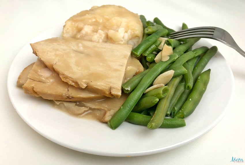 Diet-to-Go Sliced Turkey, Mashed Potatoes, Gravy, Green Beans with Almonds