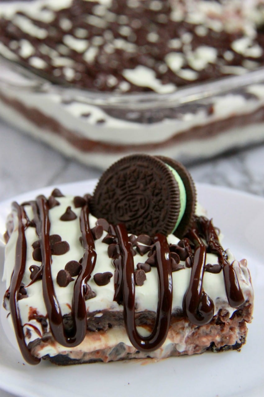 Easy No Bake Mint Chocolate Lasagna