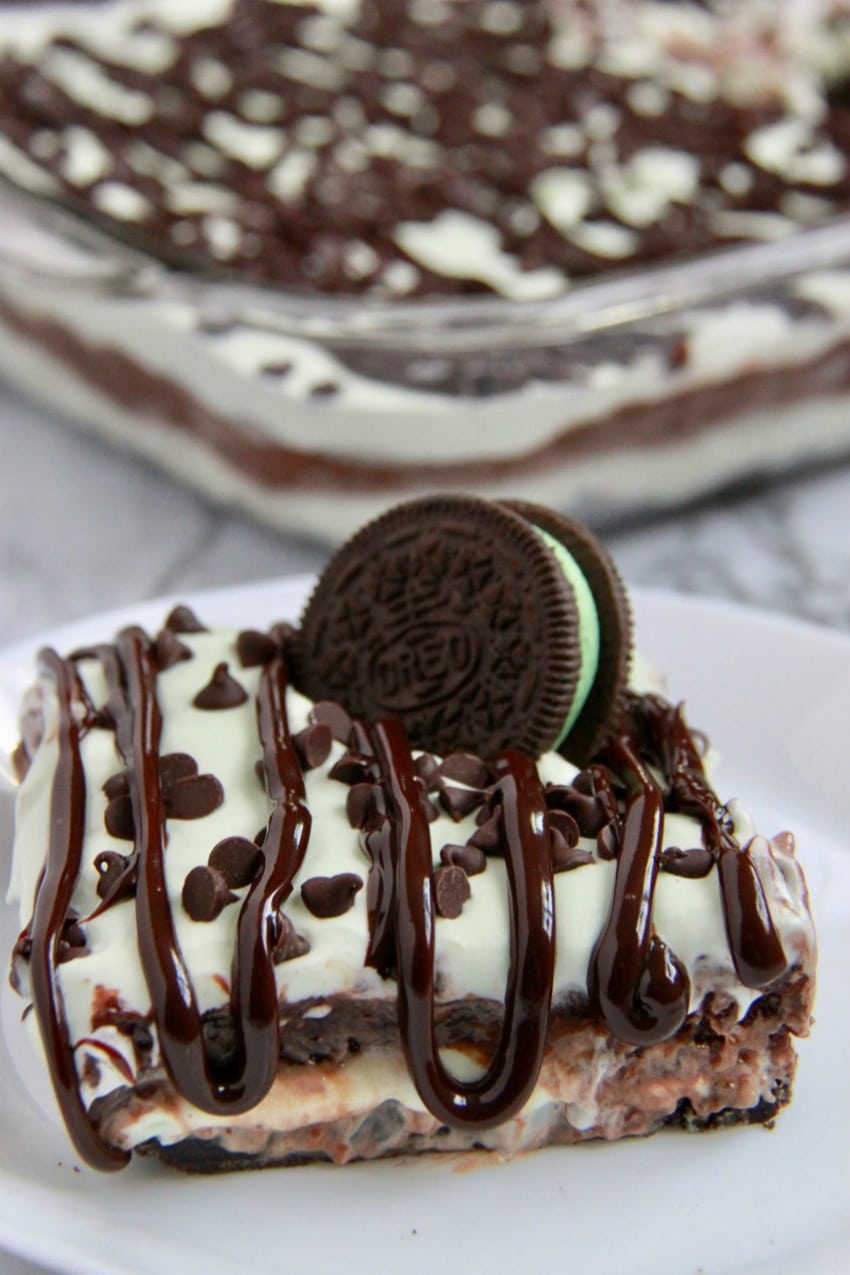 Easy No Bake Mint Chocolate Lasagna