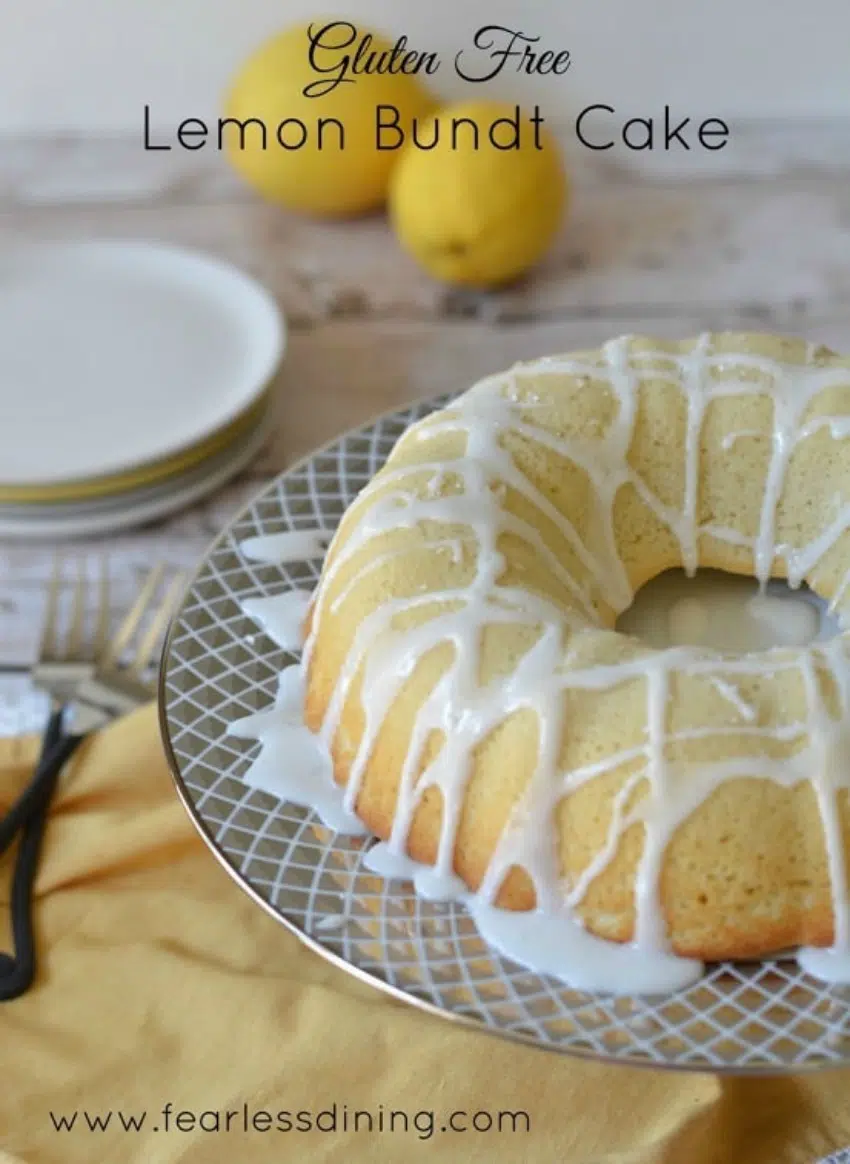 Homemade Gluten Free Lemon Bundt Cake with Lemon Icing