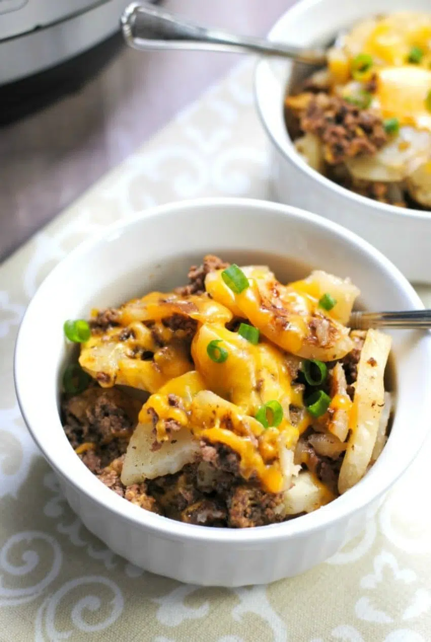 Instant Pot Cheesy hamburger Potato Casserole