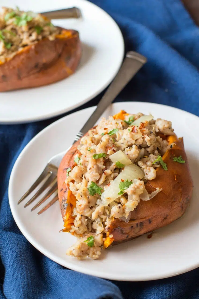 Instant Pot Italian Turkey Stuffed Sweet Potatoes