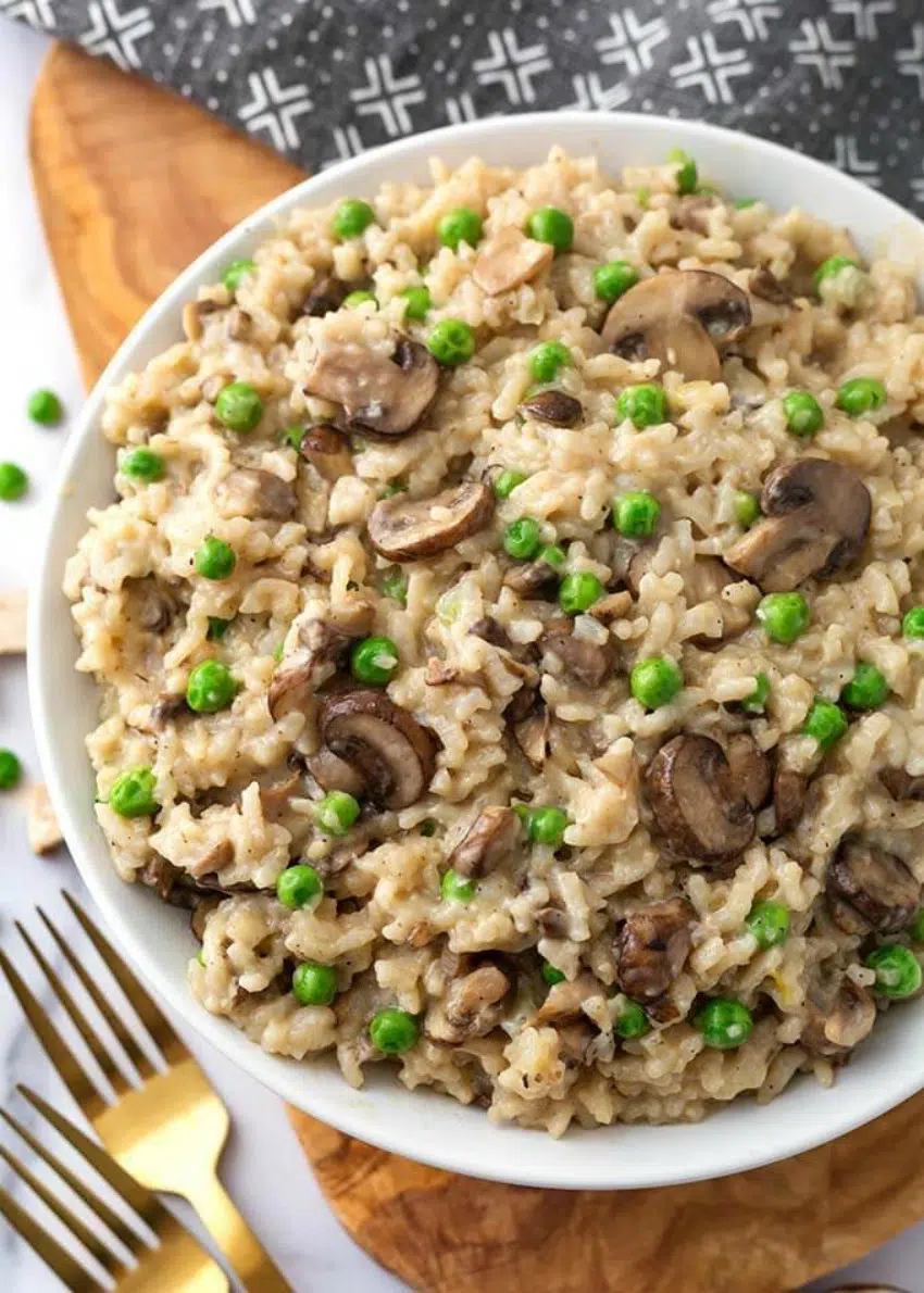 Instant Pot Mushroom Risotto with Peas