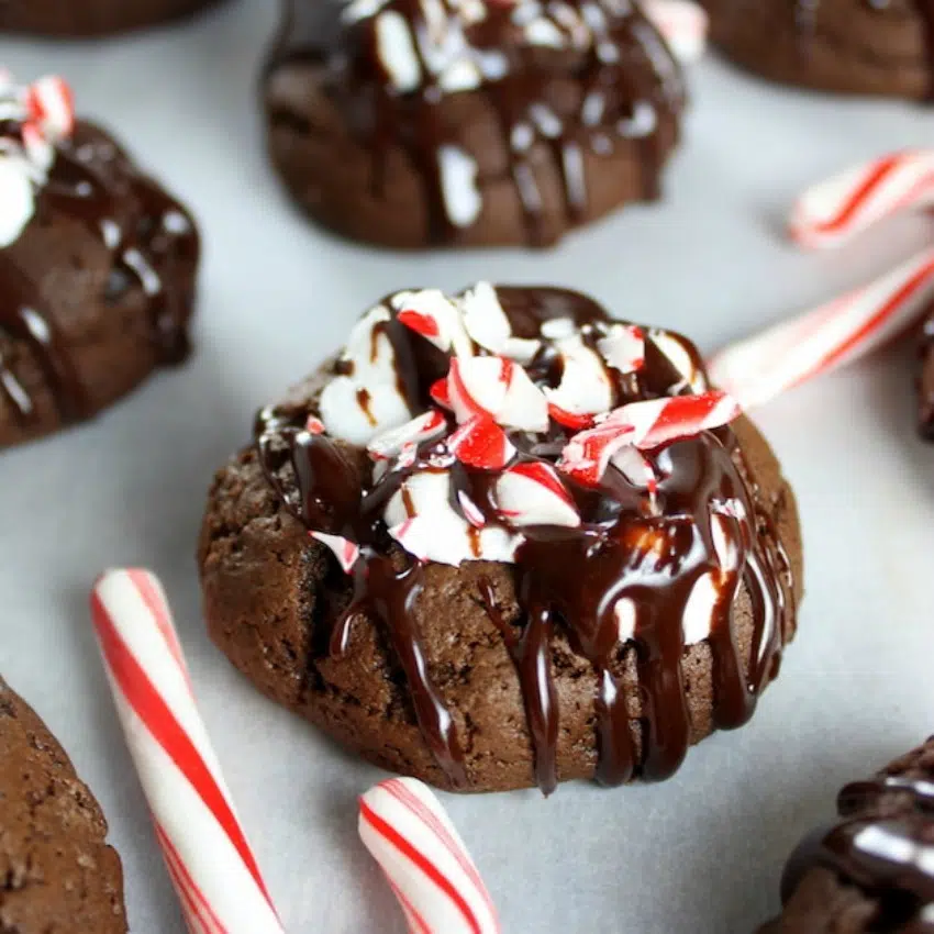 Peppermint Marshmallow Hot Chocolate Cookies