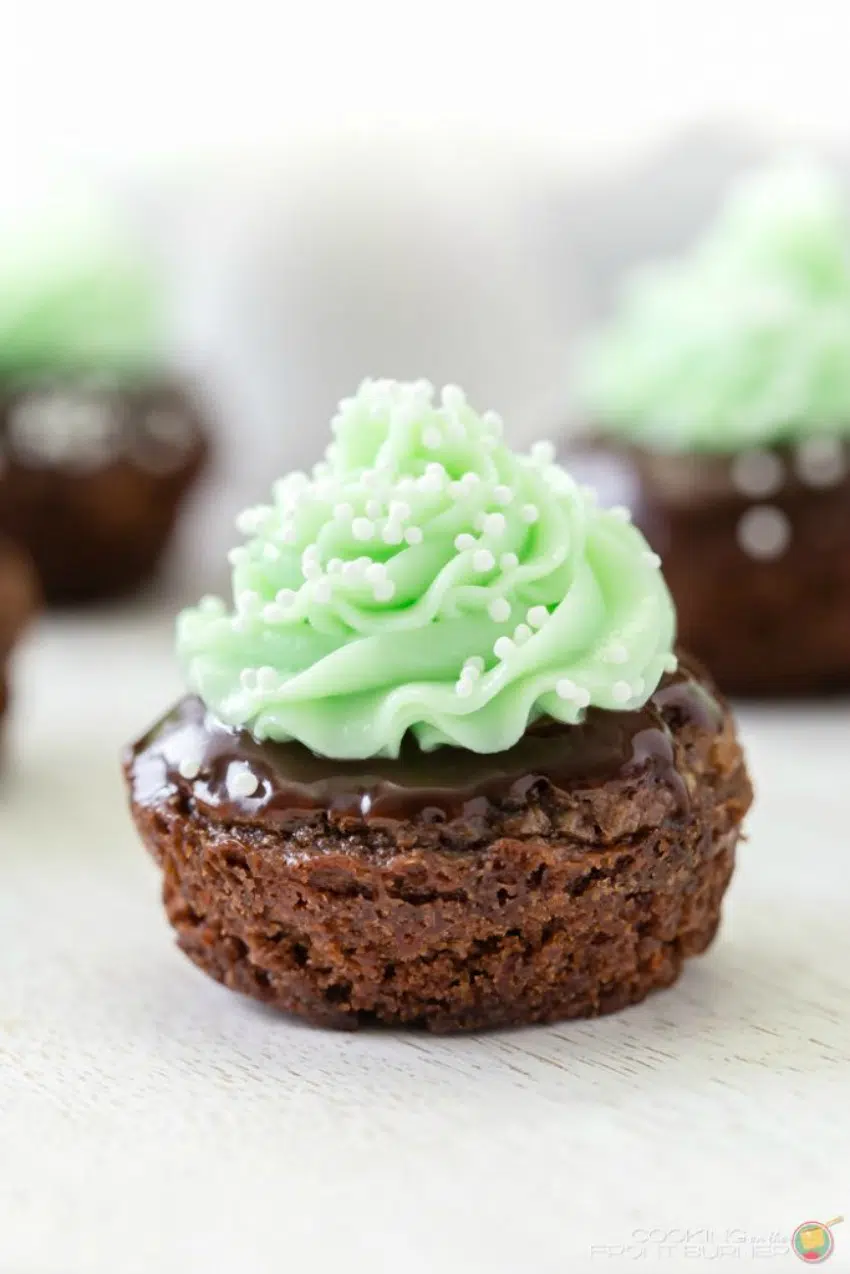 Shamrock Mint Brownie Bites