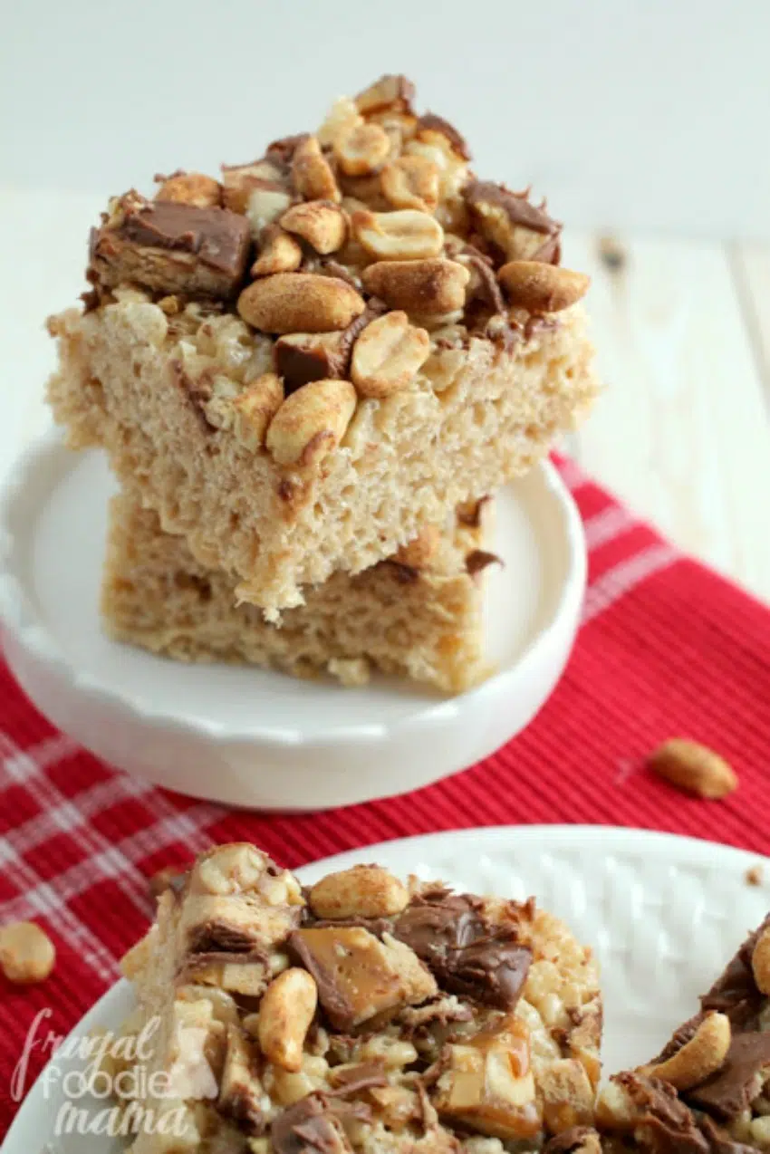 Snickers Peanut Butter Rice Krispies Treats