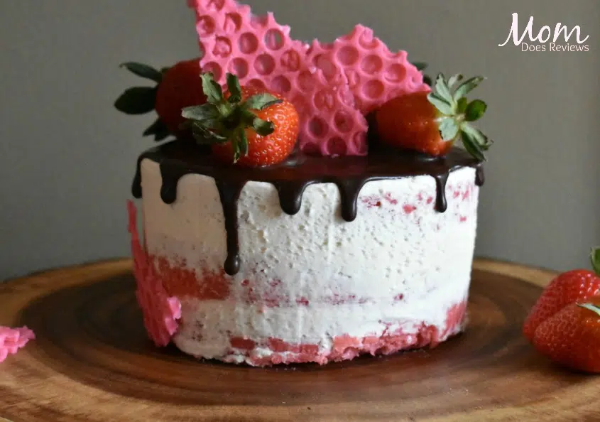 Make a Beautiful Chocolate Covered Strawberry Cake! #VDaySweets