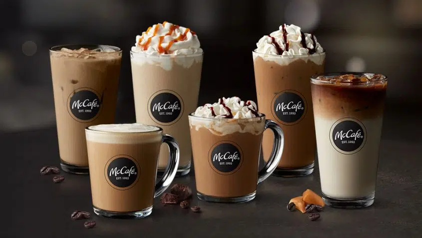 Buy 5 McCafé® beverages, get 1 free with our App Offer valid through 3/31 at participating McDonald's.