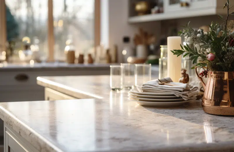 Gardez votre cuisine étincelante avec du granit or propre et brillant #MEGACNoël18