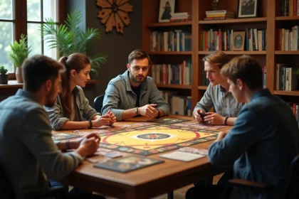 Groupe de joueurs de Dofus autour d'une table