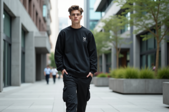 Jeune homme en streetwear dans une ville moderne