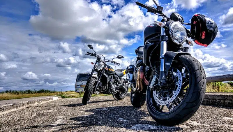 Motorcycle with Helmet