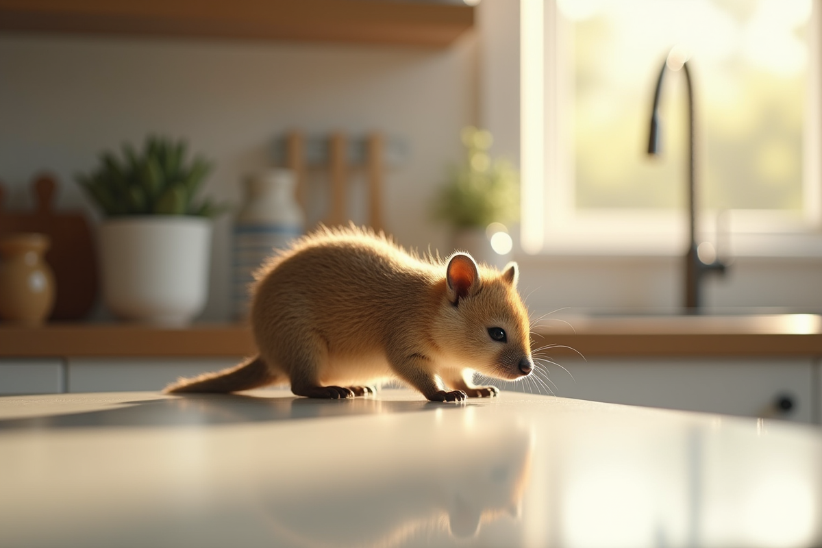 Quokka explore un plan de travail de cuisine moderne